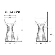 Hidra HUB metalowy stelaż z półką oraz umywalką Sphere SP17