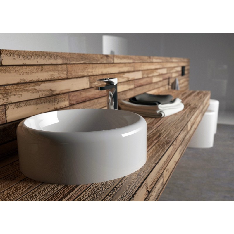 Hidra Komfort countertop basin 43 cm white shine