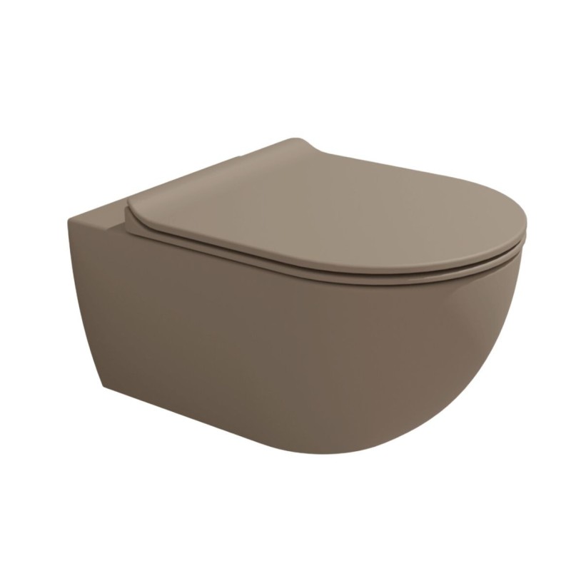 Flaminia App miska wc wisząca GoClean z deską Slim AP118G+QKCW09, fango mat