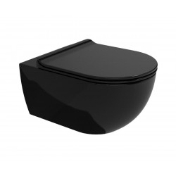 Flaminia App wall hung wc GoClean with seat cover is set AP118G+QKCW09, black shine