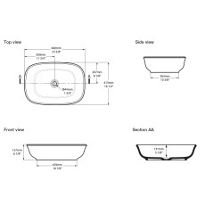 Victoria&Albert Amiata 60 umywalka nablatowa biały połysk QUARRYCAST™