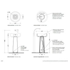 Flaminia Bonola umywalka stojaca na postumecie 46cm, Nuvola BN46A +BN50C