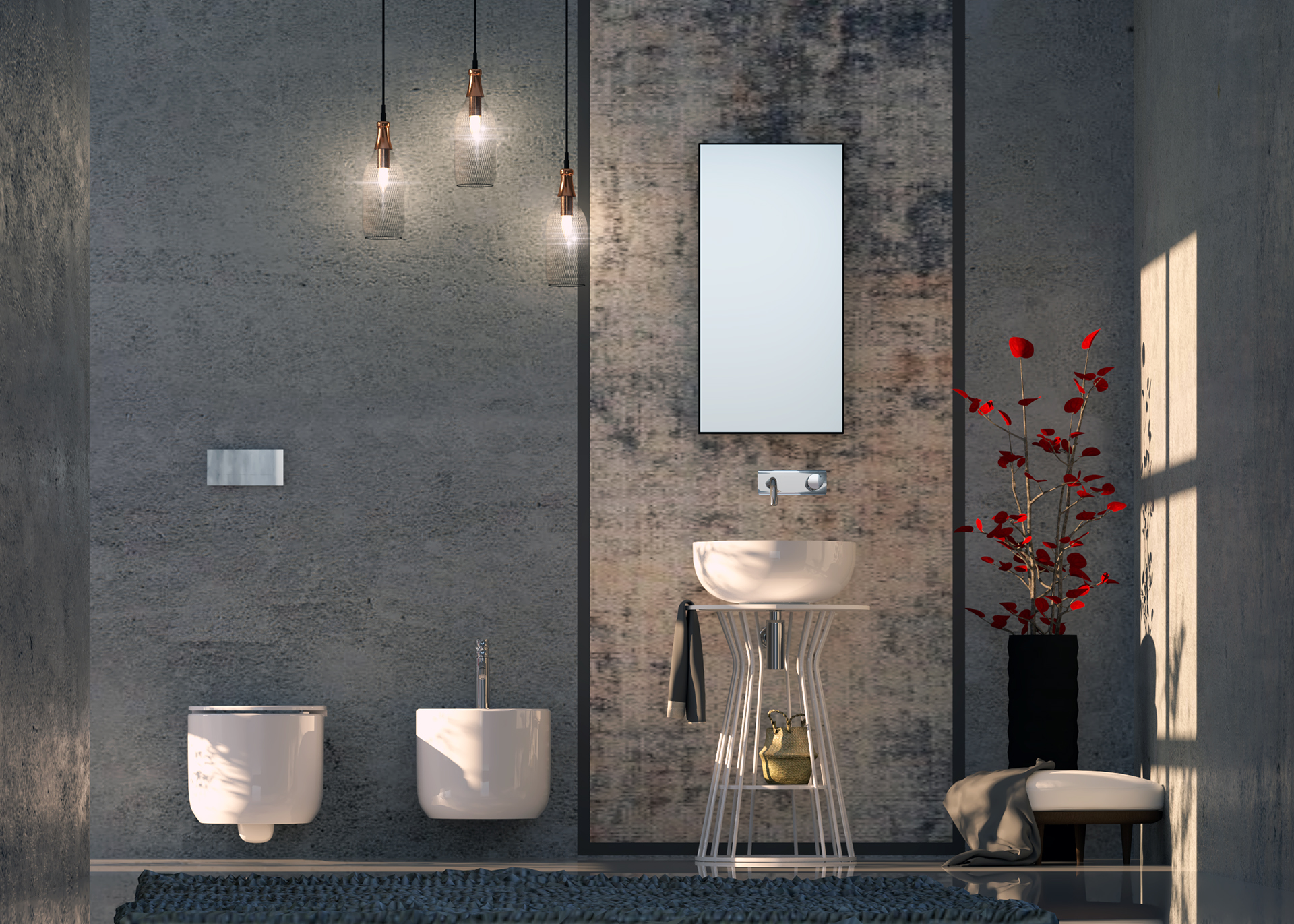 Hidra Gio kolekcja Evolution plus umywalka na konsoli Hub