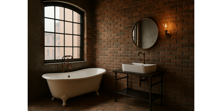  RETRO LOFT- Łazienka z duszą starej fabryki i elegancją minionej dekady.